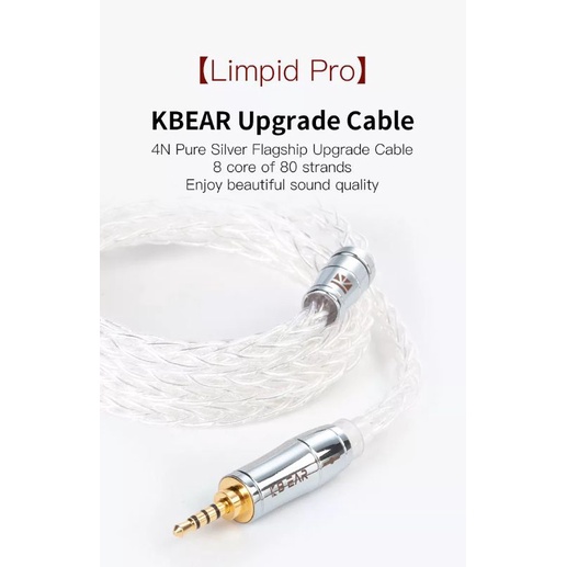 KBEAR Limpid Pro 8 Core 99.998% Pure Silver Cable Upgrade Cable