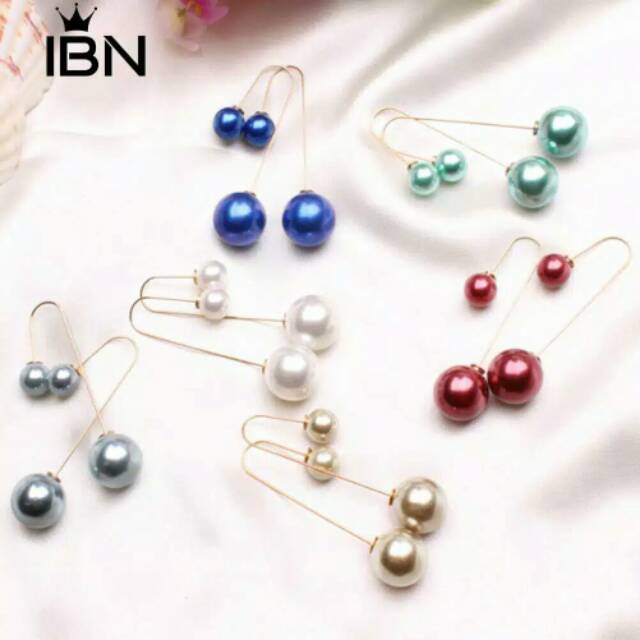 Anting pearl double side