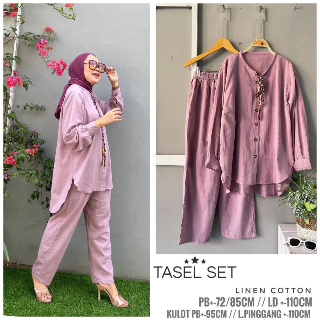 TASEL SET/BAJU DAN CELANA POLOS/SETELAN WANITA TERBARU