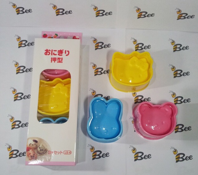 Cetakan nasi bento karakter 1 set isi 3 rice mold hellokitty