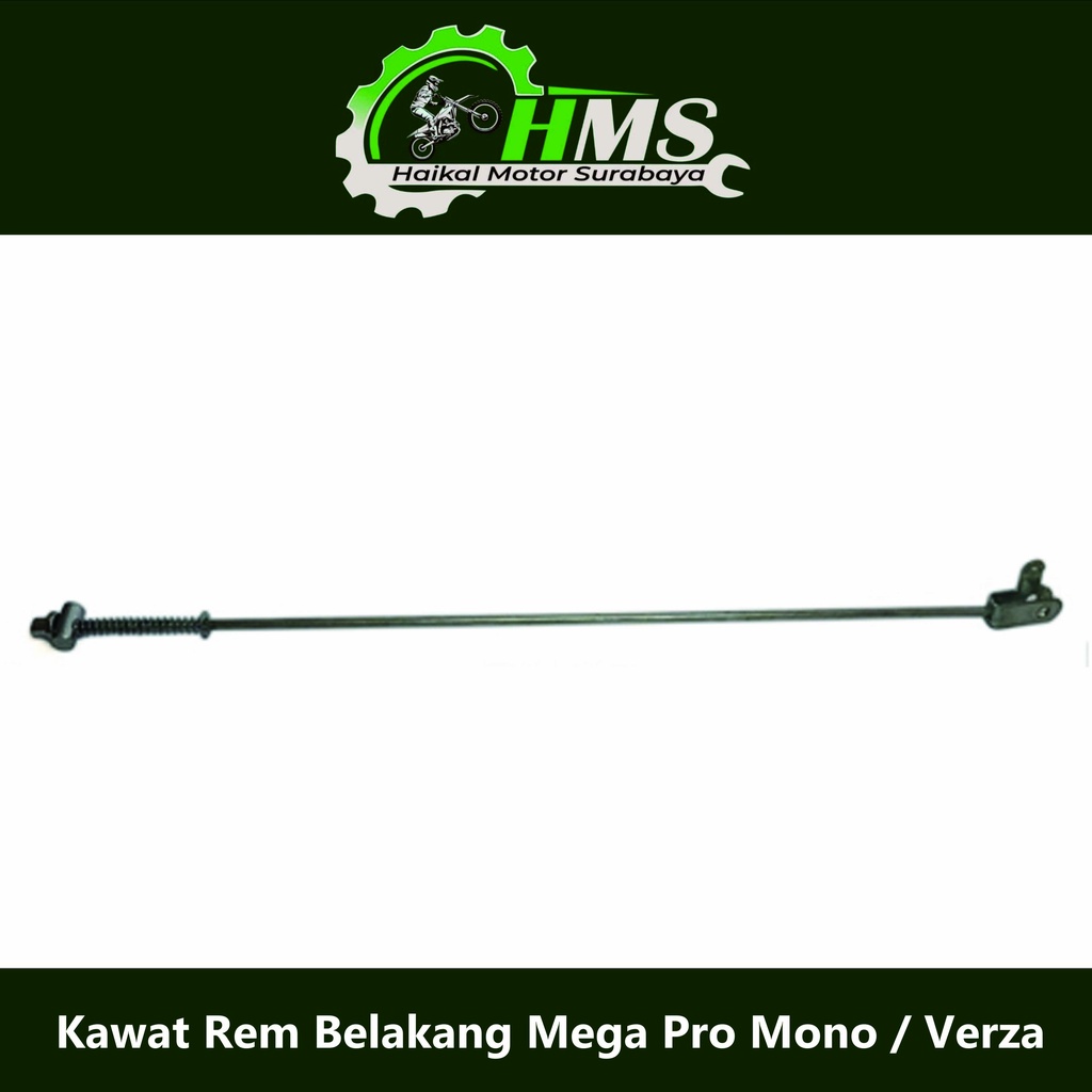 Kawat Rem Belakang Mega Pro Mono / Verza - Tiang Rim Mur Per Rem Brake Rod CB VERSA Panjang 56 cm