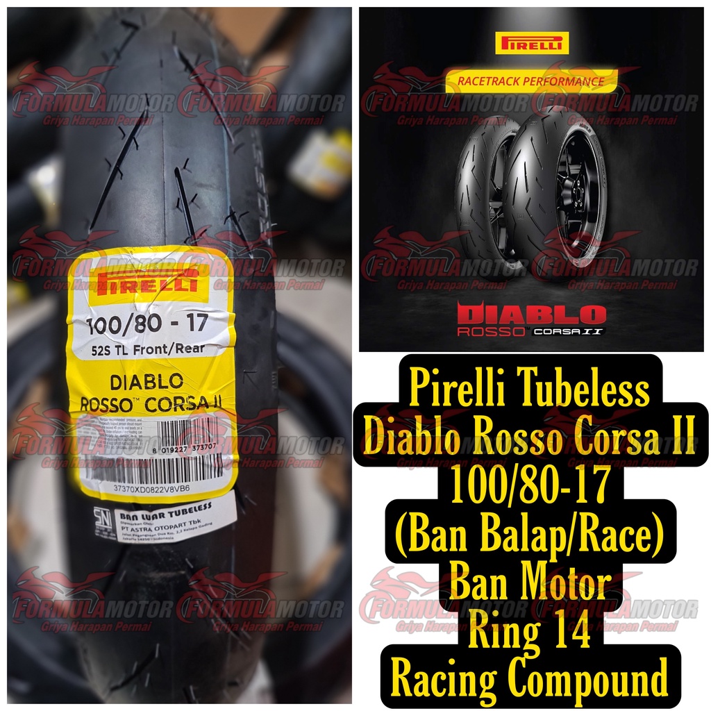 100/80-17 Ban Pirelli Diablo Rosso Corsa 2 Racing Compound - Ban Balap Motor Ring 17