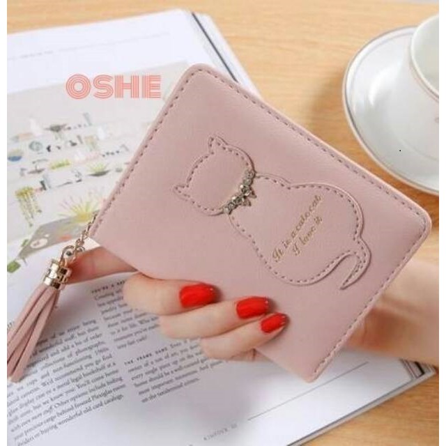 Dompet kucing rumbai unik lucu
