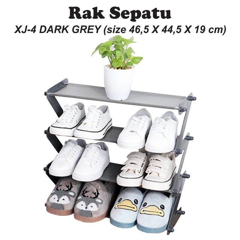 COD Promo Termurah Rak Sepatu 4 Susun/Rak Sandal Holder Serbaguna/Rak Sepatu XJ-4 WHFURNITURE