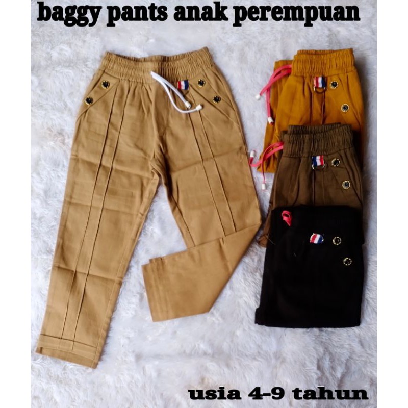 BAGGY PANTS ANAK PEREMPUAN USIA 6-12 TAHUN  / CELANA ANAK PEREMPUAN / CELANA BAGGY ANAK PEREMPUAN