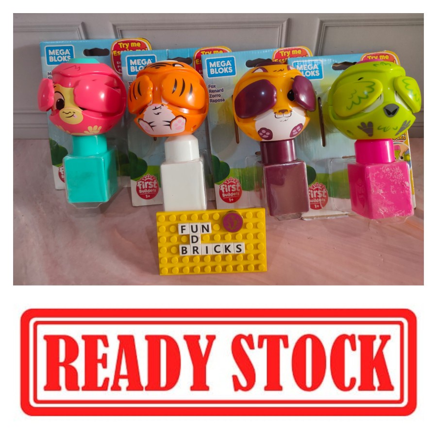 Mega Bloks Peek A Bloks Parrot Fox Tiger Monkey