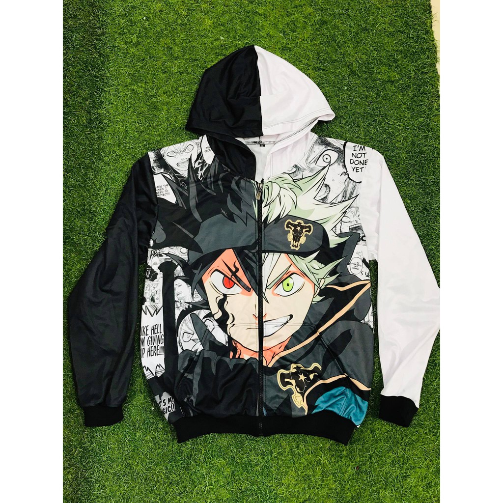 Jaket Asta Black White Black Clover