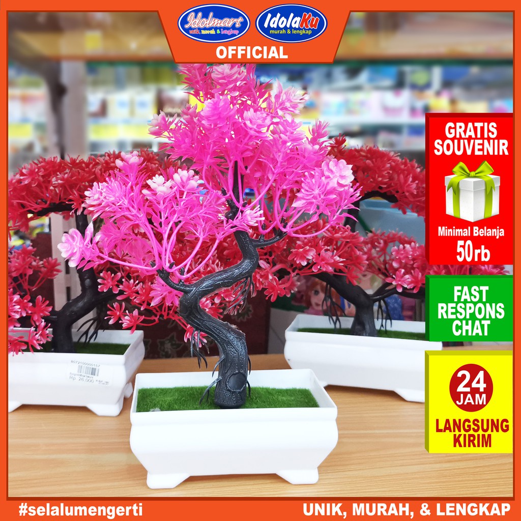 IDOLMART Bunga Artificial Sakura / POT BUNGA DECORATION FLOWER