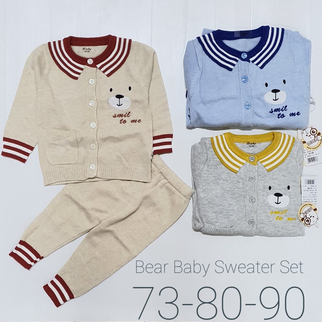 Bear Baby Sweater Set / Setelan Sweater