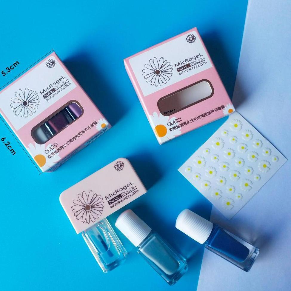 [Dengan Sticker] 3IN1 Oulisi Microgel Kutek Peel Off Halal Bisa Untuk Sholat Kutek Muslimah [MER. 20