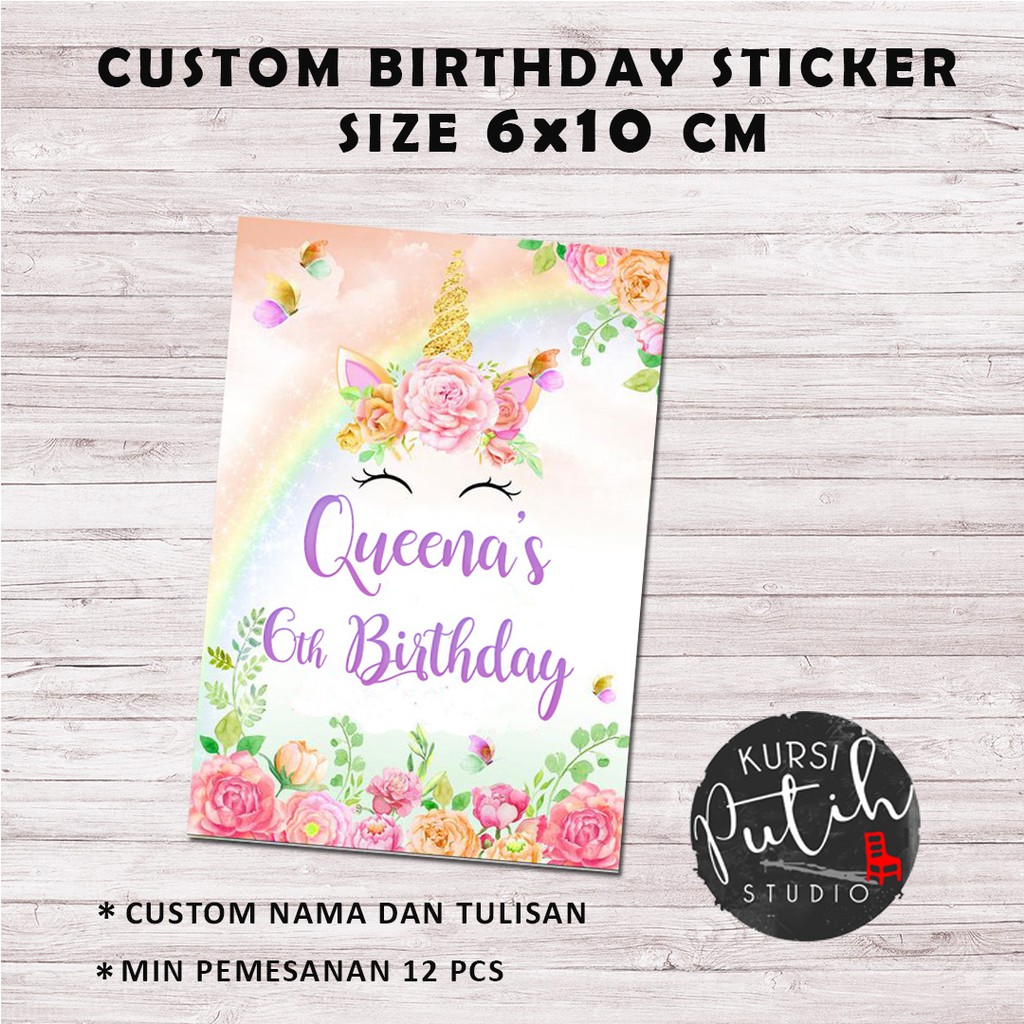 

sticker size 6x10 cm tema unicorn