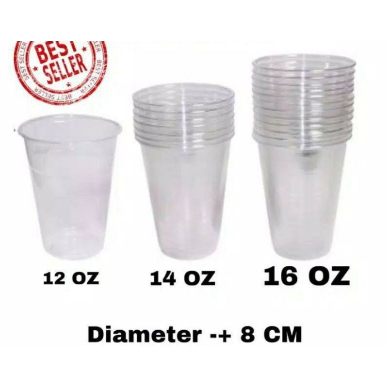 Jual [READY] Gelas pop ice ukuran 12, 14, 16 oz isi 50pcs Shopee