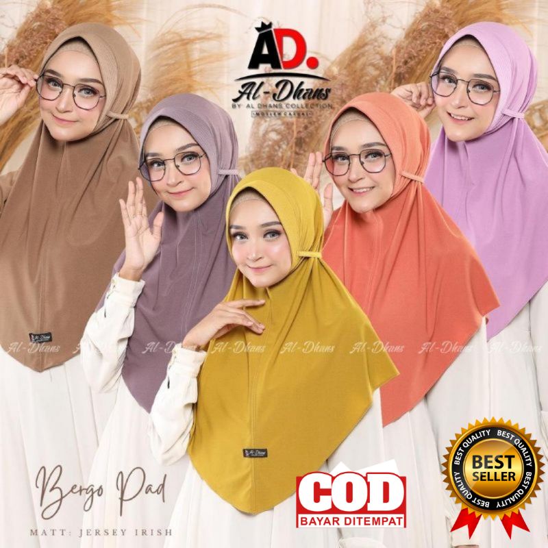 (AL-DHANS BERGO PED) HIJAB INSTAN BERGO PAD - JILBAB BERGO AD - JERSEY IRISH