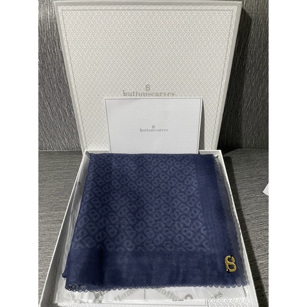 preloved buttonscarves square tapis oxford blue