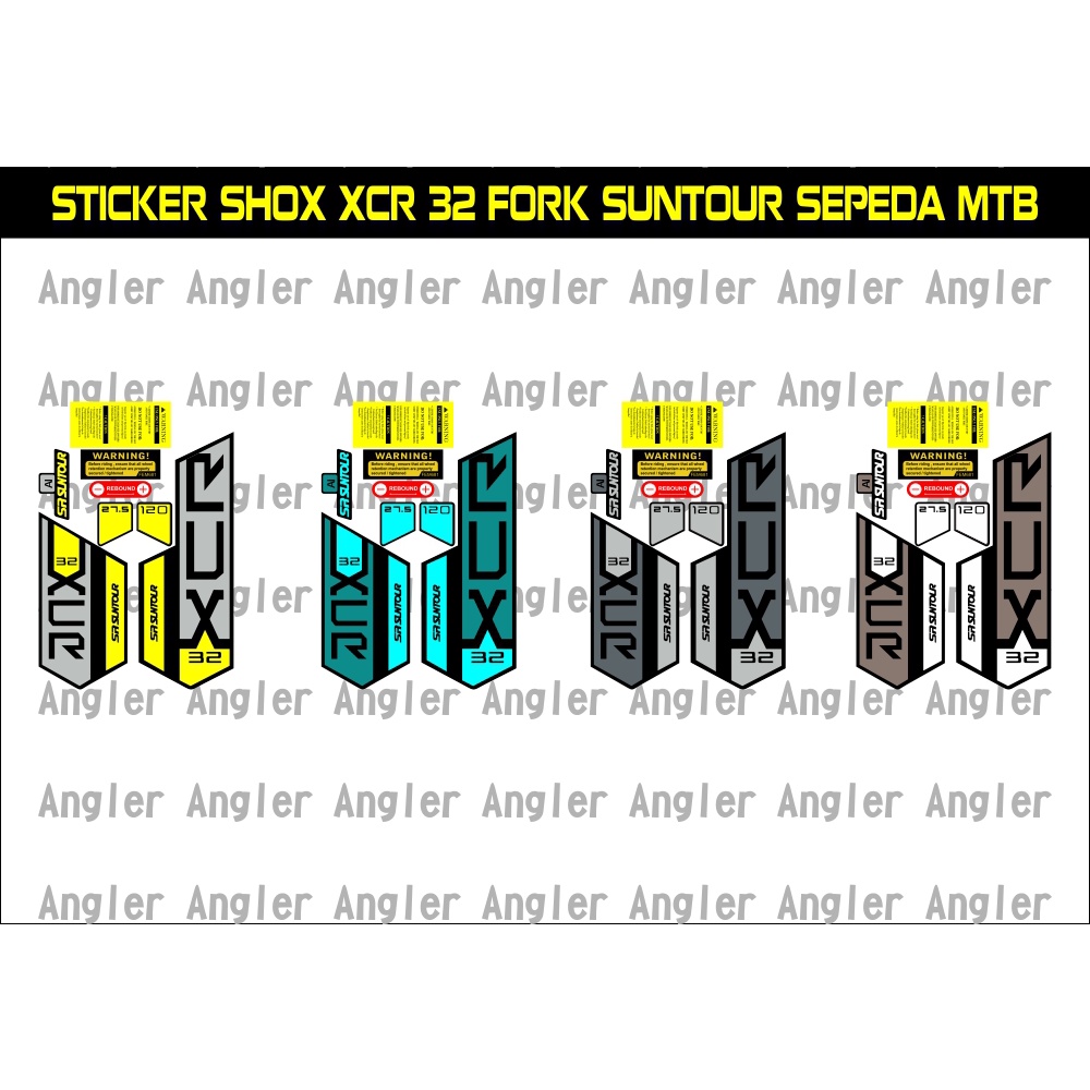 Sticker Fork SHOCK  SR SUNTOUR XCR 32 FORK SEPEDA MTB