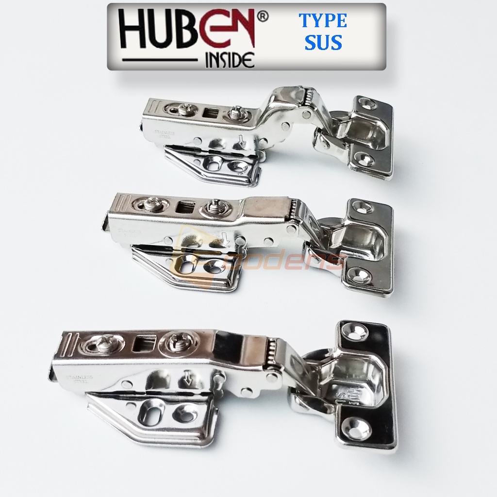 Huben SUS  Engsel Sendok Stainless Steel Slow Motion Engsel Pintu Lemari Soft Close