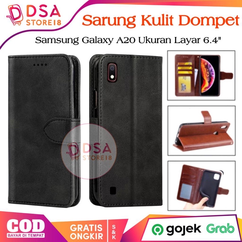 Case Samsung A20 / Casing Samsung A20 / Leather Case Flip Cover Wallet Dompet Hp Casing Kulit