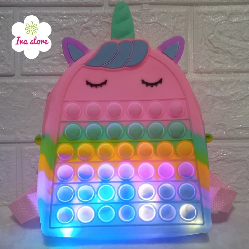 Tas pop it hello kitty LED