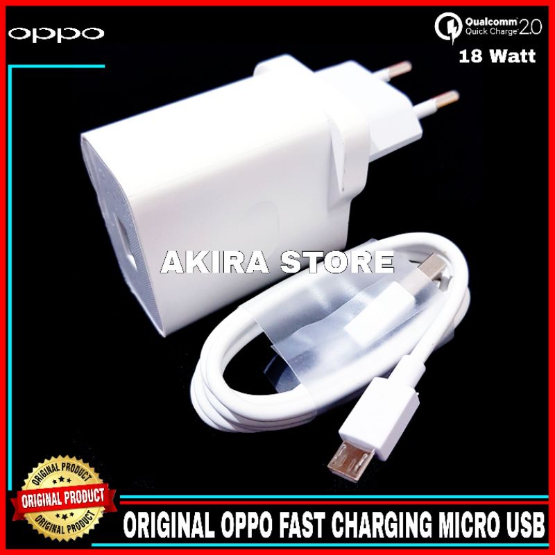 Charger Casan Oppo ORIGINAL 100% Fast Charging Micro USB 2A 18 Watt