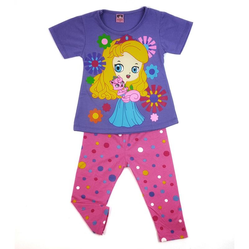 SETELAN CELANNA LEGGING BAJU ANAK PEREMPUAN 2-7 TAHUN MOTIF GIRL CUTE