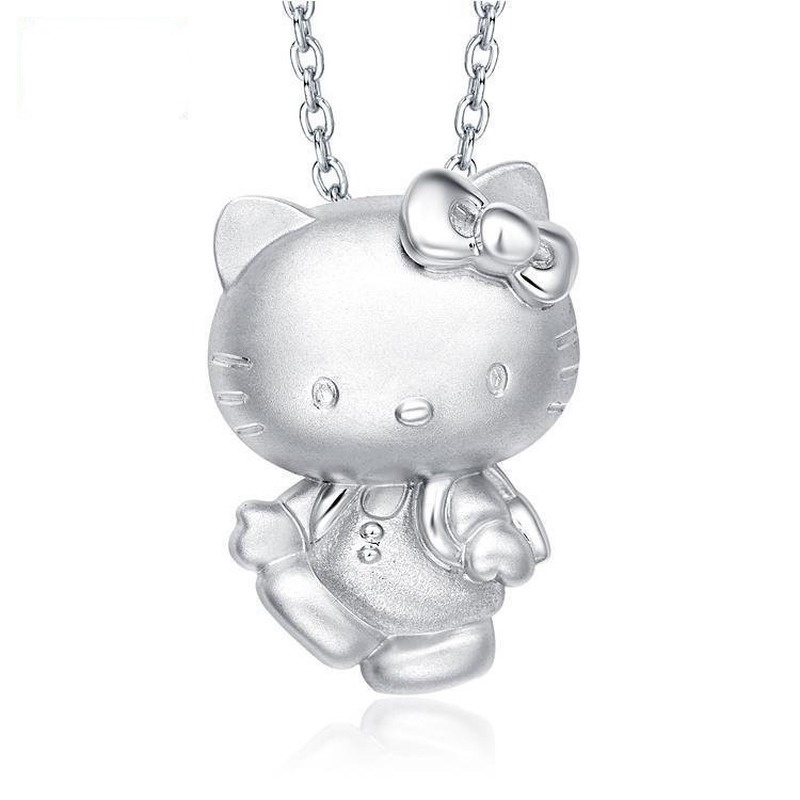 [Ready Stock]Cute Fashion Hellokitty Cartoon Pendant Silver Necklace