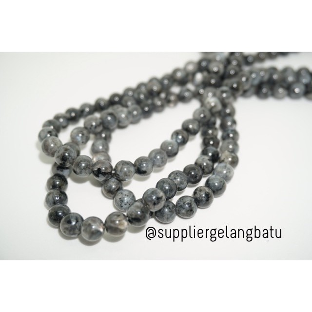 Bahan Gelang kalung Labradorite abu kilap Stone 8mm alam labrador eceran grosirbatu alam asli akik