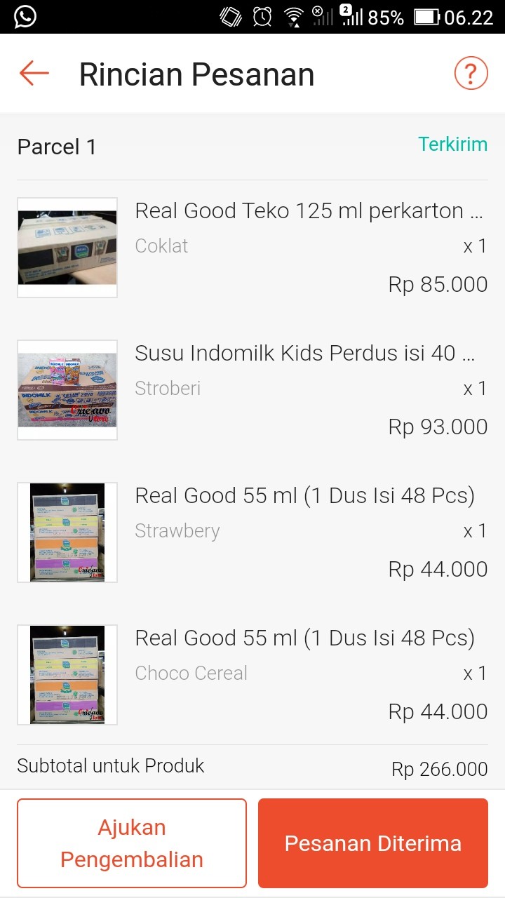Real Good Teko 125 Ml Perkarton Isi 40 Pcs