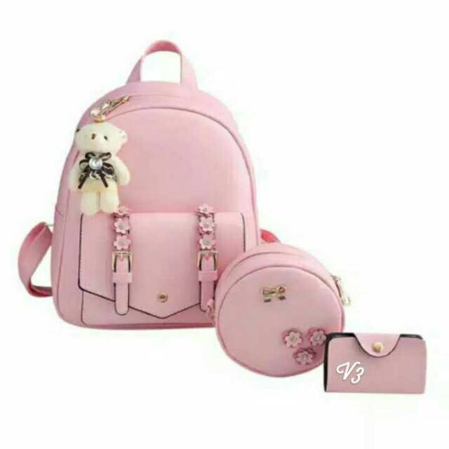 JTB - tas gendong wanita backpack fashion louis bunga 3 in 1 TIDAK  BONEKA(LOUIS BUNGA)