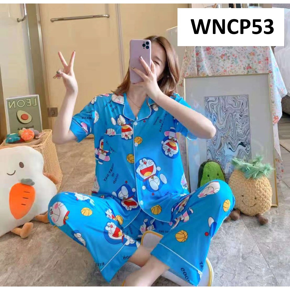 Piyama Wanita Baju Tidur Wanita Lengan Pendek Celana Panjang Doraemon - WNCP53 - WNCP54 - WNCP55