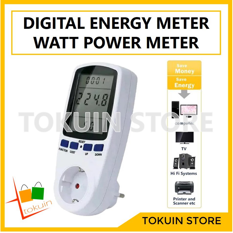 Power KWH Meter Digital Voltmeter Wattmeter Ampere Energy Meter Socket Watt Meter Stop Kontak