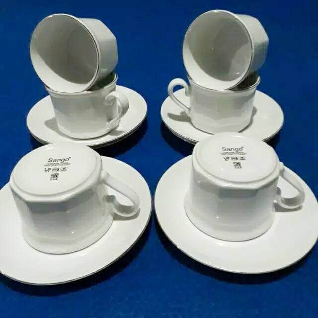 Cangkir set keramik sango mewah dan elegant/ cangkir cantik/ tea set sango/ set cangkir murah