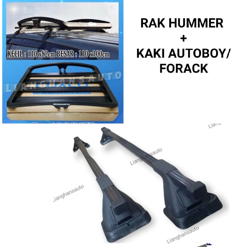 PAKET RAK BAGASI MOBIL PLASTIK HUMMER + KAKI JEPIT BODY