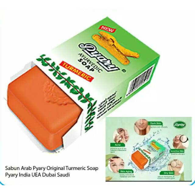 (COD) Sabun Arab PYARY Ayurvedic Soap Turmeric ORIGINAL | Sabun Pemutih Glowing |