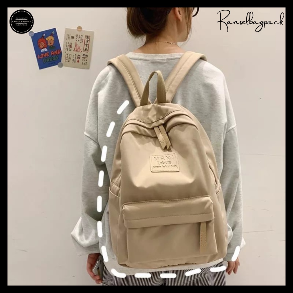 Tas Ransel Wanita - Tas Sekolah Remaja Dewasa Model Terbaru Fashion Korea Kekinian Bagus Murah Besar Kuliah Traveling Jalan Stylish Backpack Punggung Bahu Sandang Kualitas Import Lokal Original Unisex Perempuan Cewek