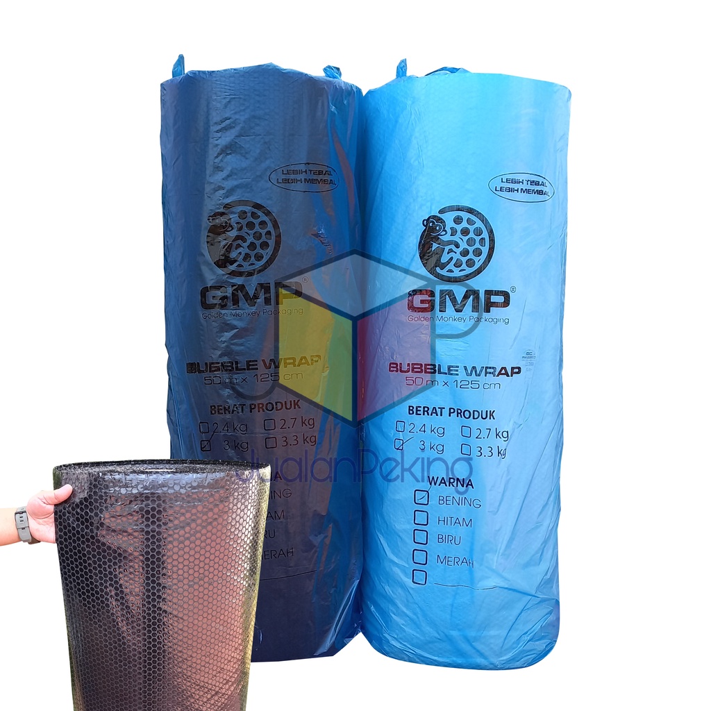 

Promo Bubble wrap 50 m x 1.25 m plastik biru GMP bubble lebih bagus, tebal, pekat ORIGINAL