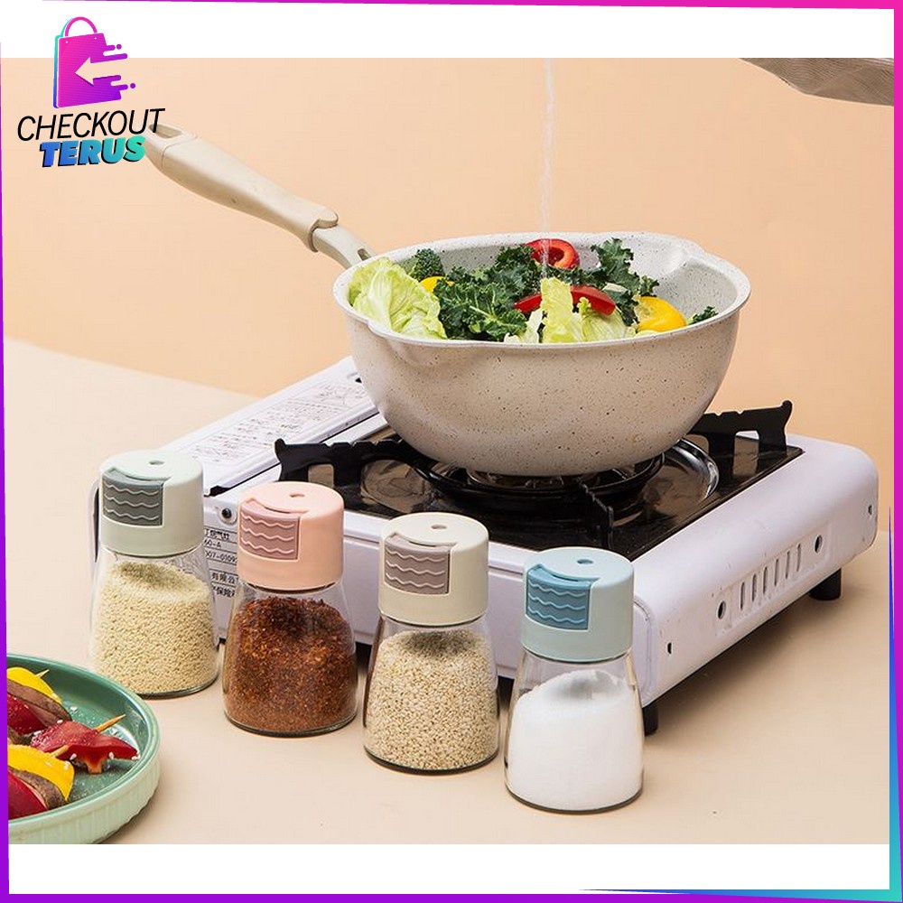 CT C578 Toples Bumbu Tabur Masak Mini Botol Bumbu Kaca Dapur Garam Gula Tempat Bumbu Dapur Botol Bumbu Plastik