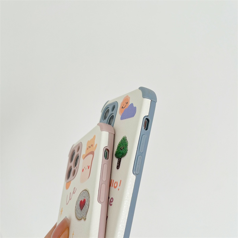 Casing Tpu Samsung A52 A32 A72 A12 A20S A02S A50 A10S J7 Prime A51 J2 Prime A10 A125 A30 A50S A30S A20 M40S M10 M10S A205 M02S A025 F02S A305 M12 F12 OPPO A15 A15S A54 A7 A5S A12 A9 A5 A53 A33 2020 Motif Cartoon Flower Lamb Skin leather Soft Case-6