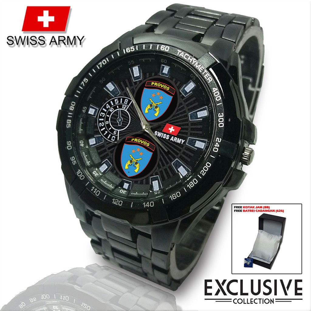 (Istimewa Bossque) Jam PROVOS-PORLI Rantai Sport (Black Doff)