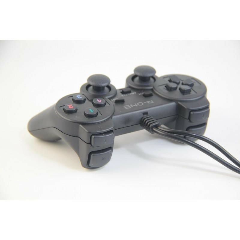 USB GAMEPAD DUAL DOUBLE CONTROLLER GETAR HITAM R-ONE JOYSTIK DOUBEL HITAM FOR PC LAPTOP NETBOOK