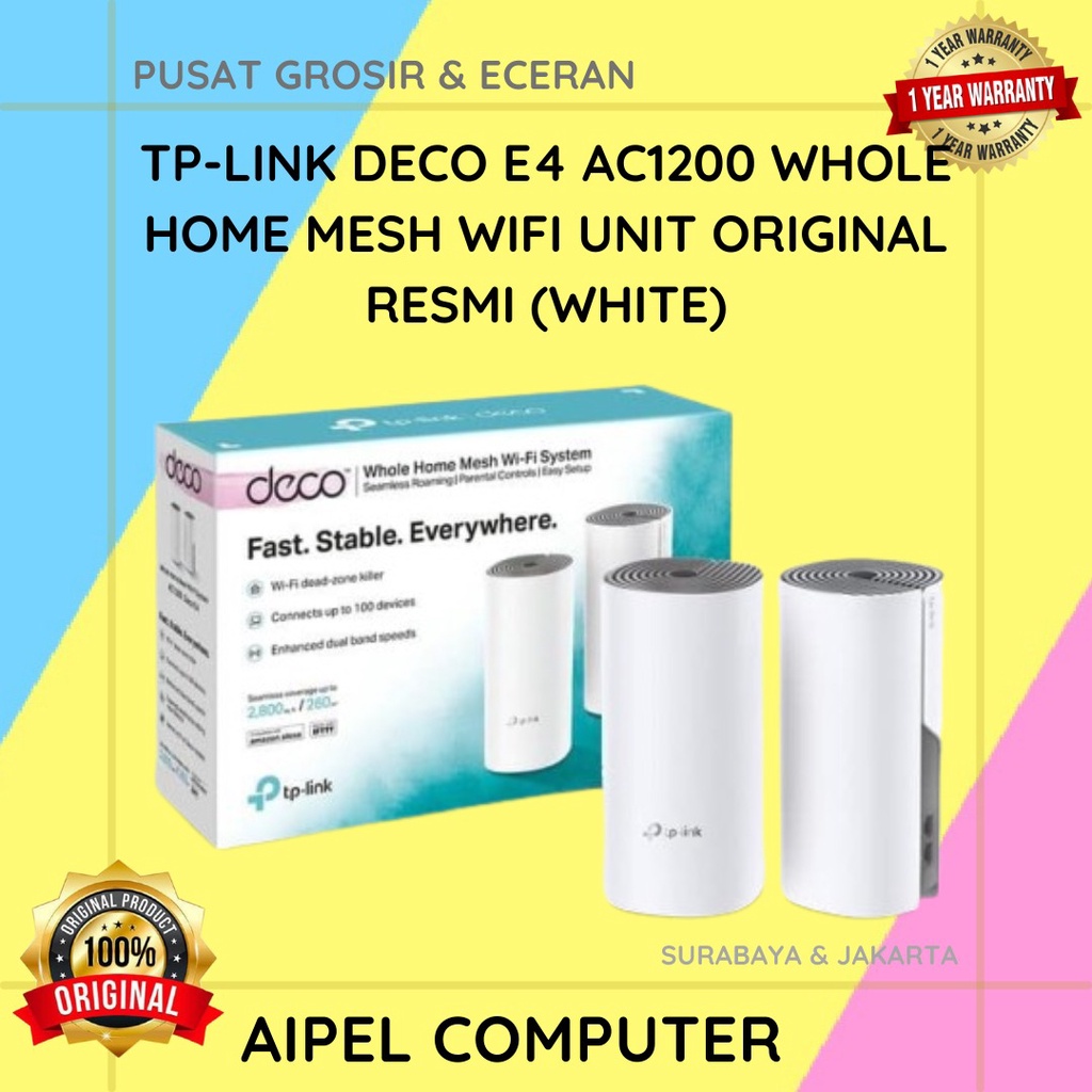 DECOE4 | TP-LINK DECO E4 AC1200 WHOLE HOME MESH WIFI UNIT