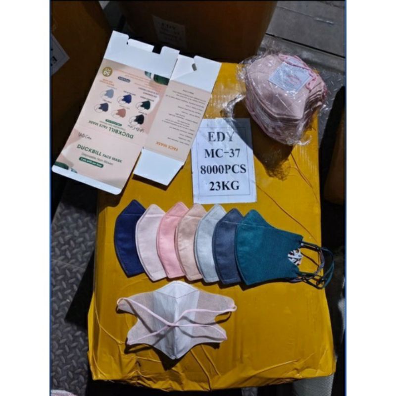 MASKER DUCKBILL HIJAB PUTIH , HITAM , ABU & MIX WARNA