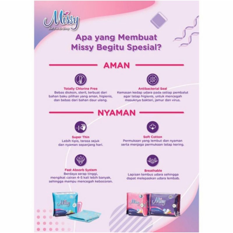 Missy Pembalut Kesehatan Wanita Pantyliner