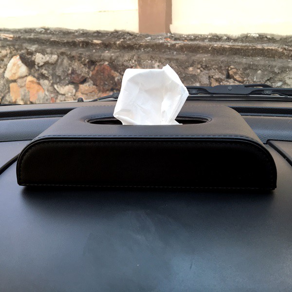 Kotak Tempat Tisu Mobil Car Dashboard Tissue Box Kulit Sintentis Bentuk D POLOS