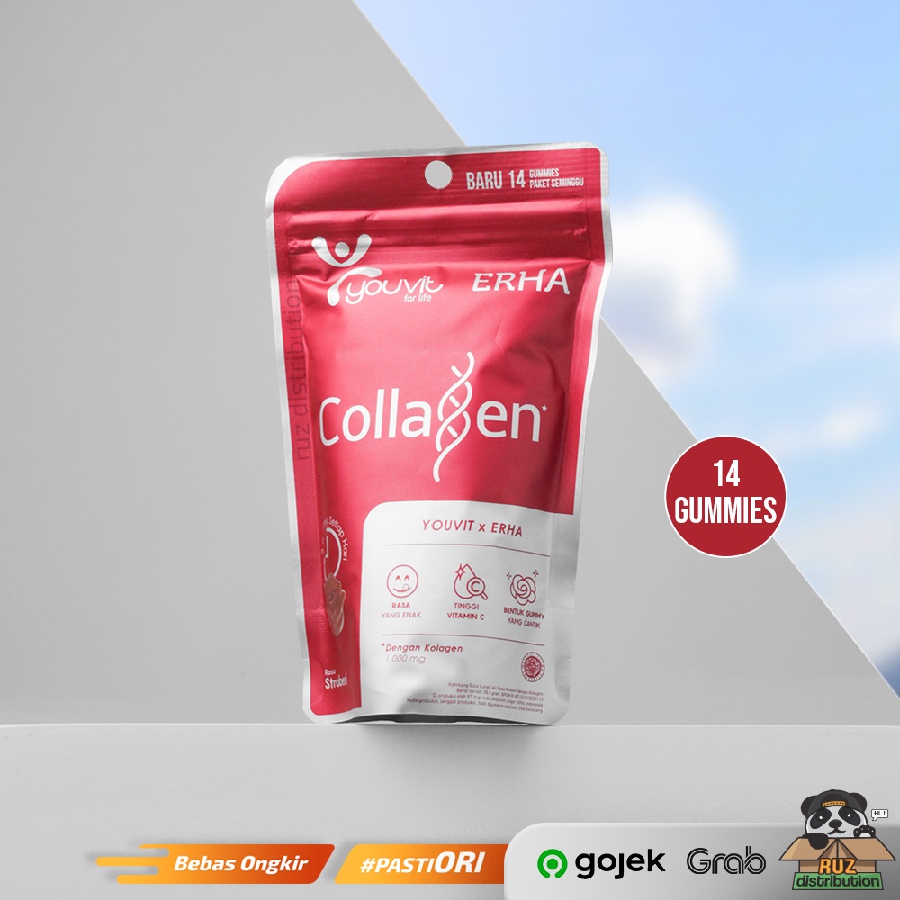 Youvit x Erha Collagen - Youvit Collagen 1 Pouch Isi 14 Gummies