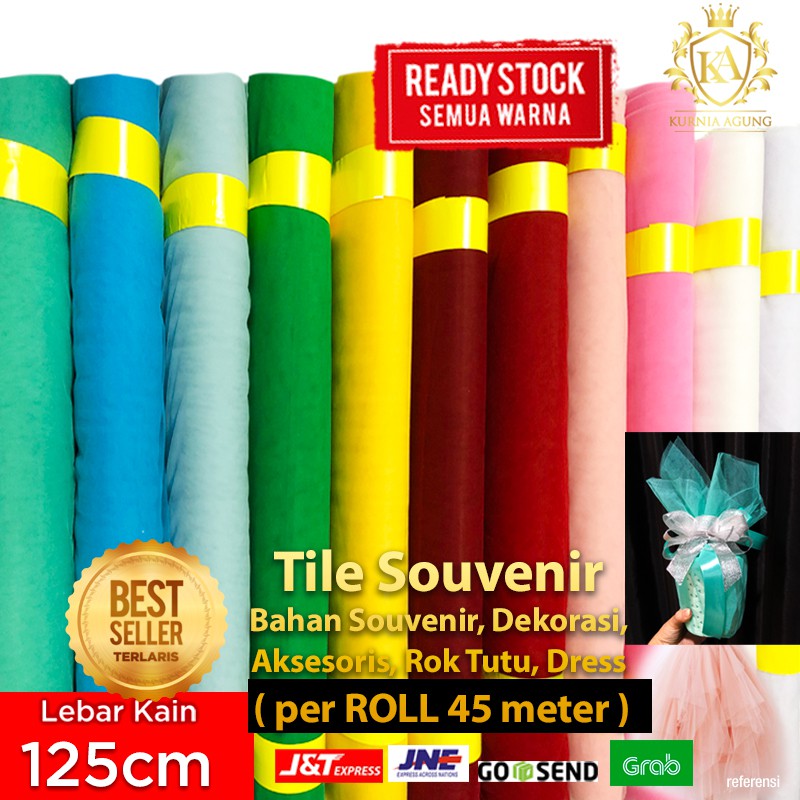 Kain Tile Tulle Tila  Kaku Sedang Dekorasi Wedding Veill Asesoris Tidak Melar Gulungan ROLL Murah