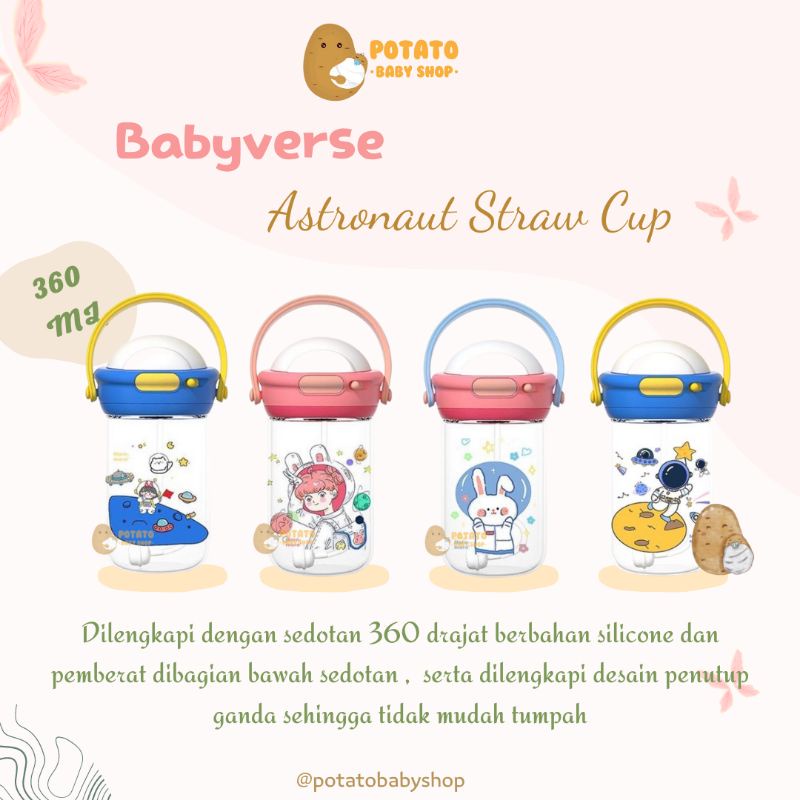 Babyverse Astronaut Straw Cup - Botol Minum Anak moro moro