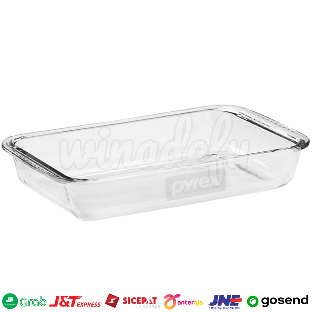 LOYANG KACA PYREX PERSEGI PANJANG 3.9L OBLING DISH TAHAN PANAS