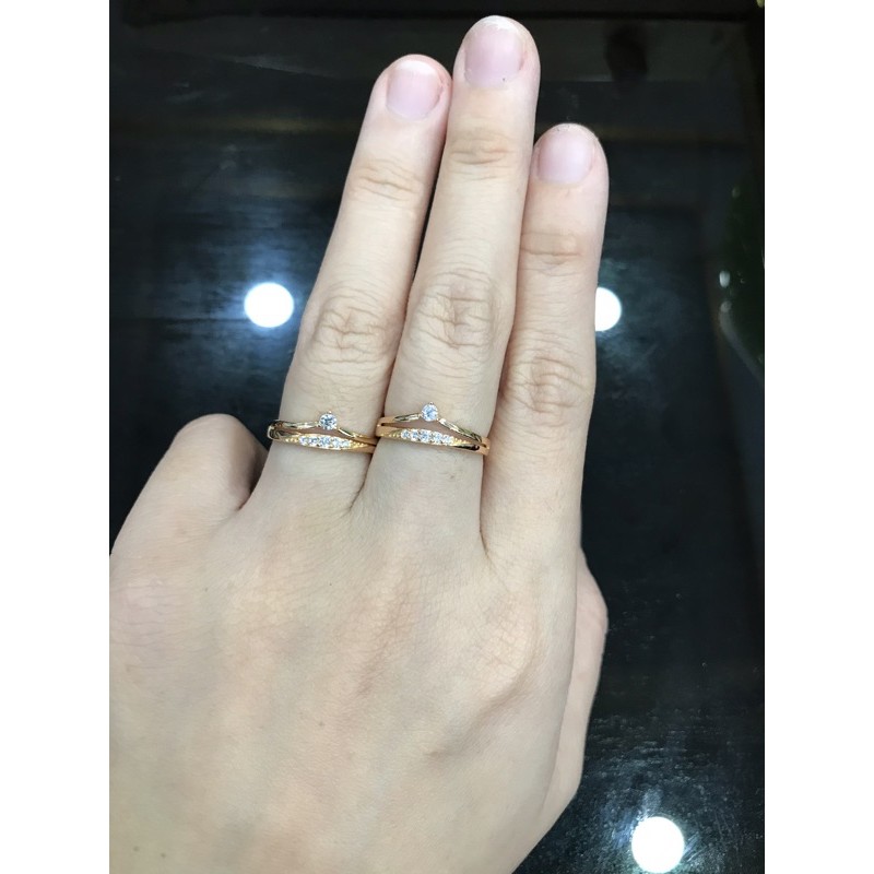 Cincin double crown emas asli kadar 375