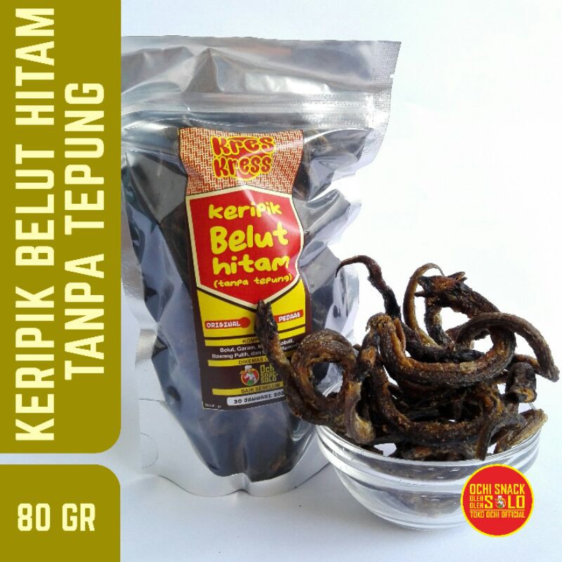 

KERIPIK BELUT HITAM TANPA TEPUNG 80 GR OCHI SNACK - KETO FRIENDLY - ASLI SOLO