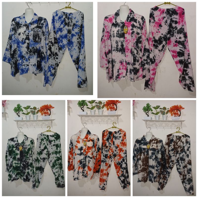 ONE SET TIE DYE PANJANG/ SETELAN CEWEK TIE DYE